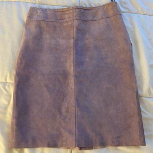 90s Vintage Express Lavender Suede High-Waisted Pencil Skirt